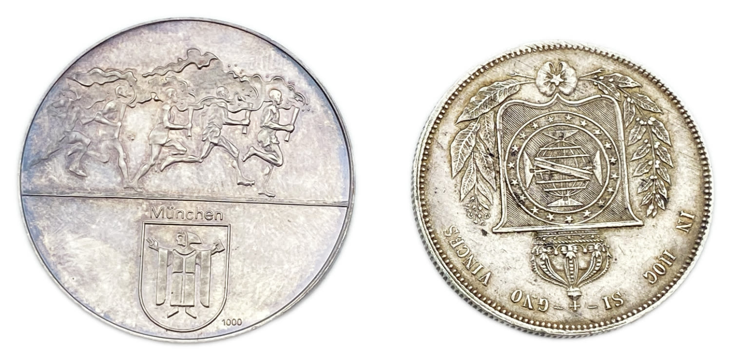 World - 2 silver coins from different countries in the world - different years and conditions - 1 1