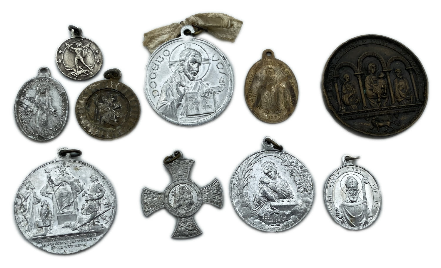 World - a collection of 10 very old medals on the subject of Christianity, saints of the Christian religion figures - 1 0
