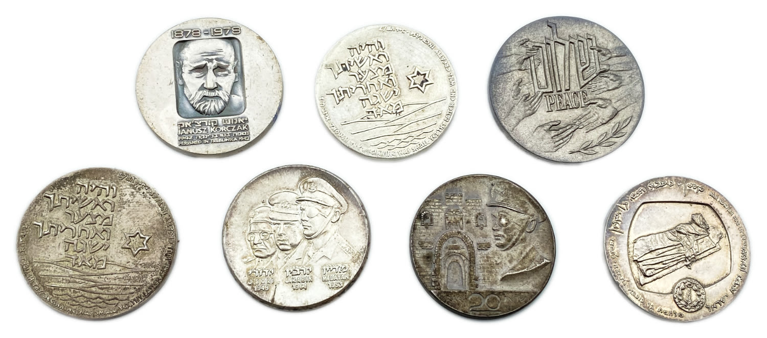 Israel - a group of 7 medals made of silver from the government company for coins and medals