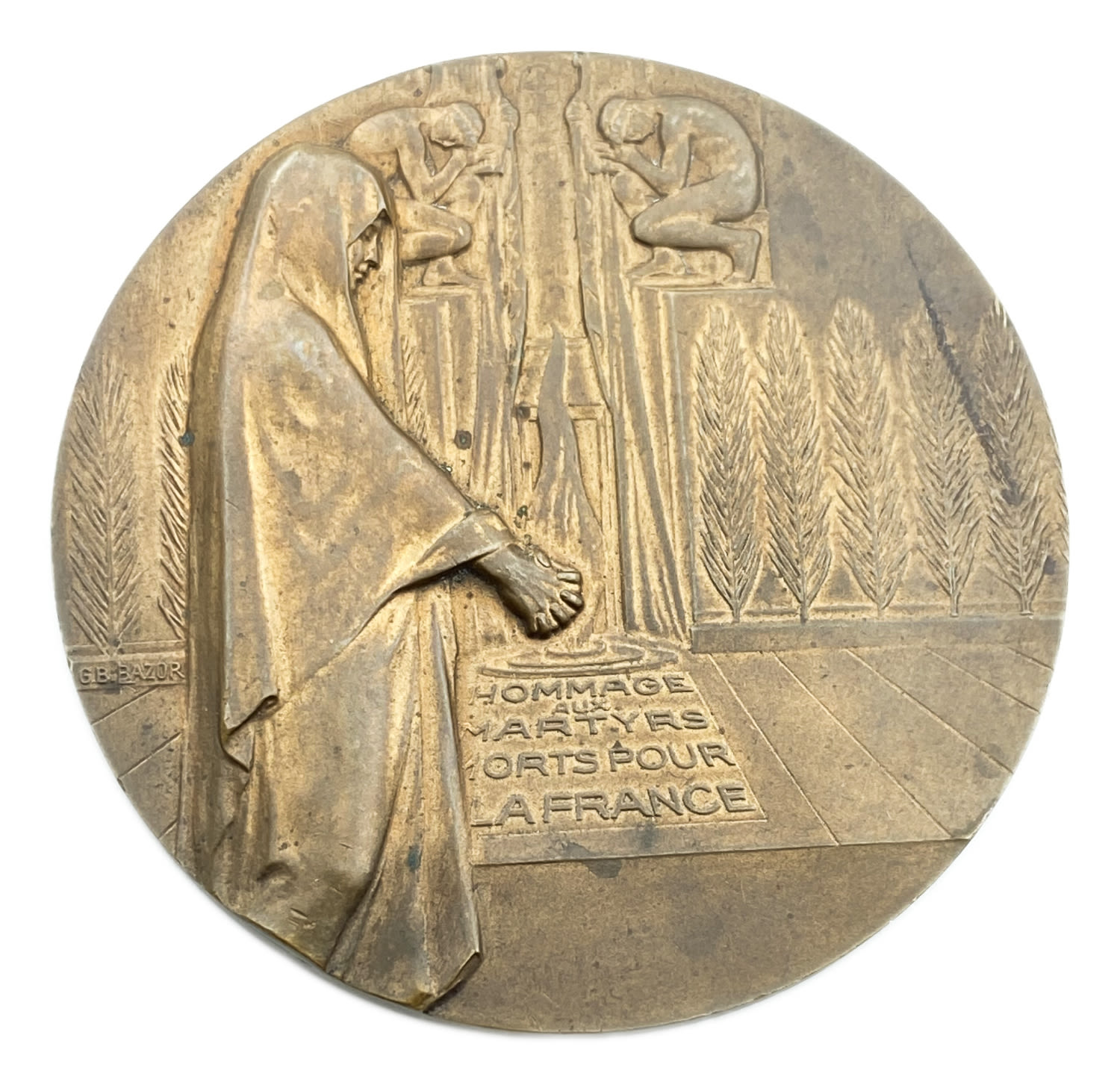 Judaica / Zionism - Medal in honor of Raymond Barr, a French Jew who was murdered in the Auschwitz extermination ... - 1 1
