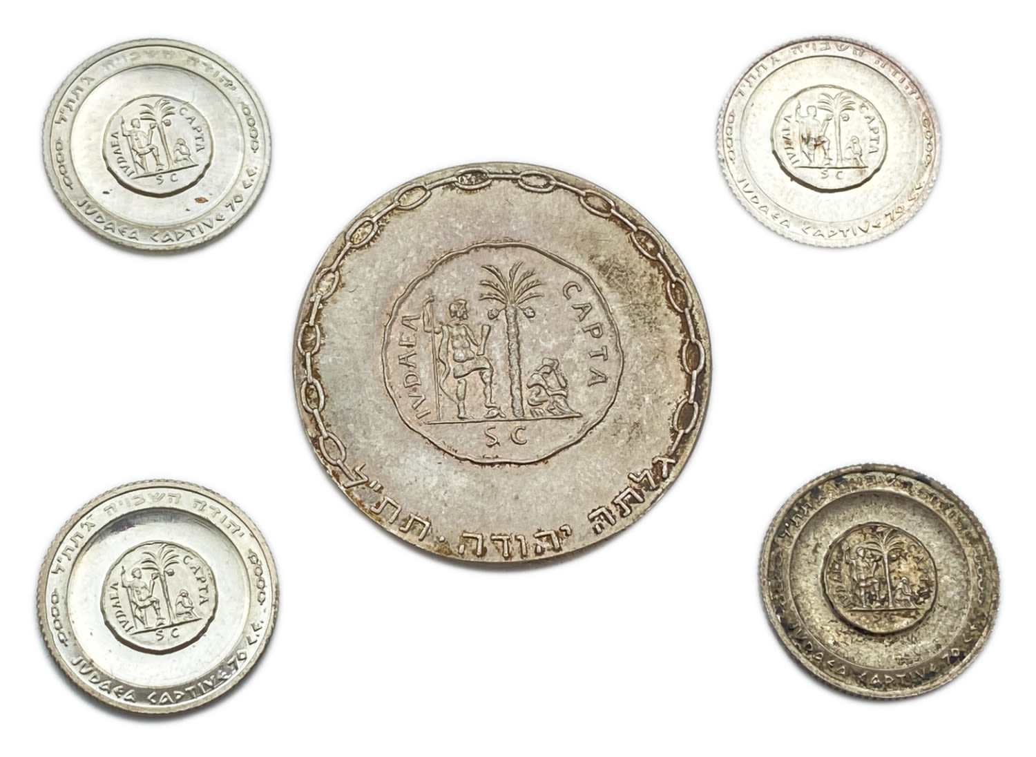 Israel - Lot of 5 medals, Liberation, State Medal - Silver 935 - 35mm, 19mm - 1 1