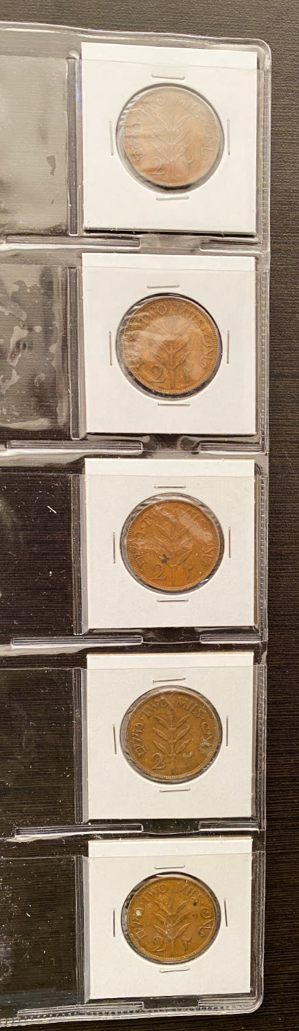 Palestine - Lot of 25 coins of 2 Mils - Different years - F-VF - 1 4