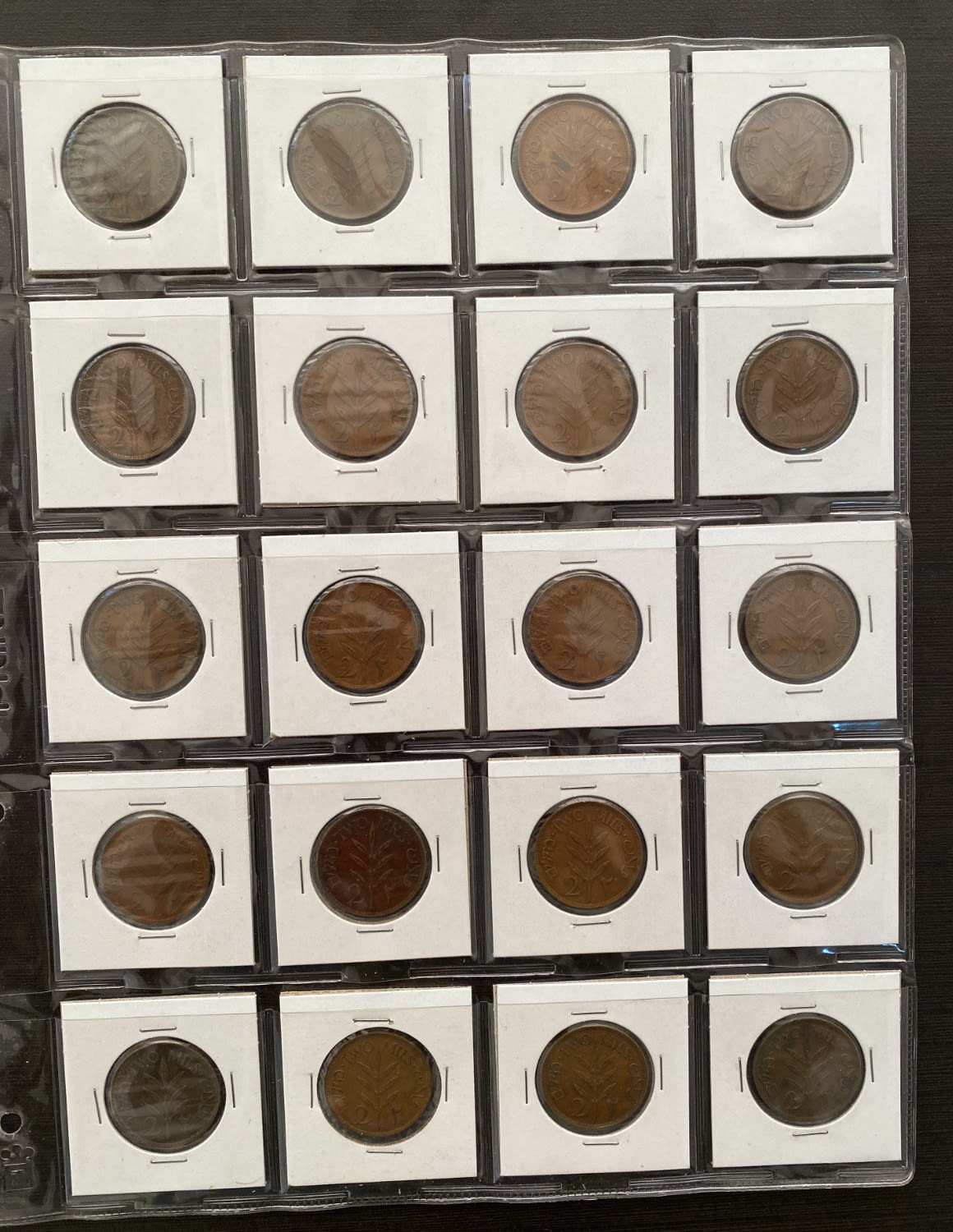 Palestine - Lot of 25 coins of 2 Mils - Different years - F-VF - 1 2