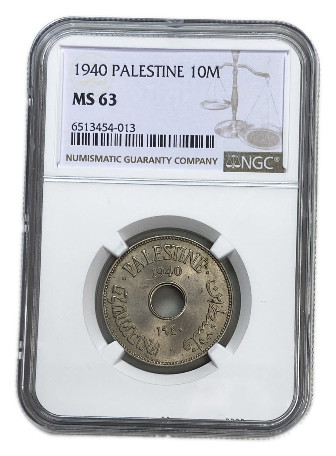 Palestine - 10 Mils 1940 - NGC MS 63 - UNC - 1 2