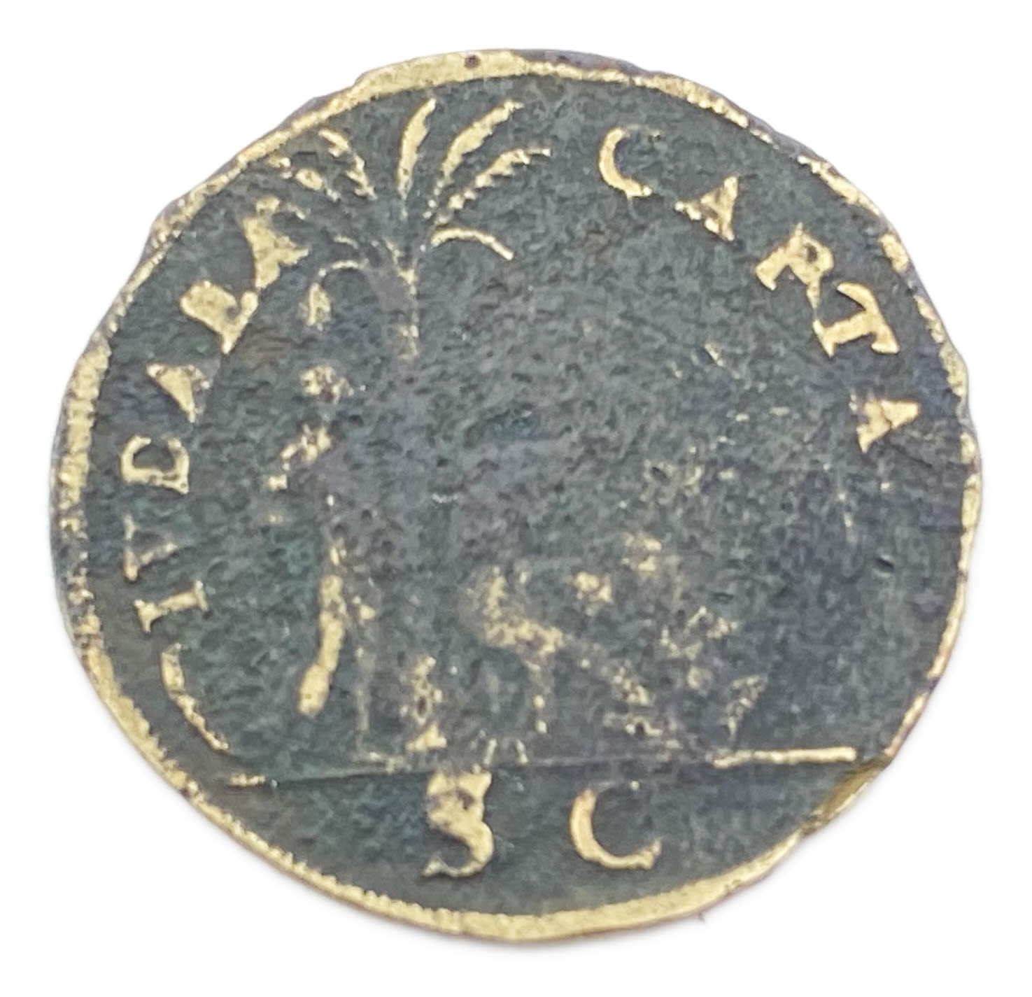 Judaica / Zionism - Occupied Judea Token, Germany 1600-1700 AD approx. On the obverse, the emperor Vespasian and on ... - 1 0