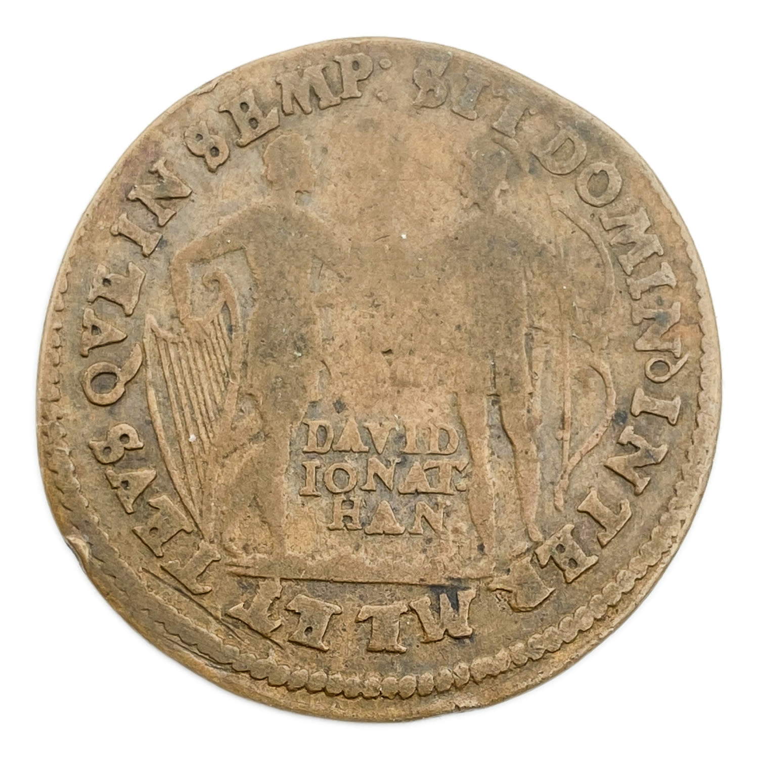 Judaica / Zionism - David and Jonathan token, Germany 1600-1700 AD approx., David The king and Jonathan appear on ... - 1 0