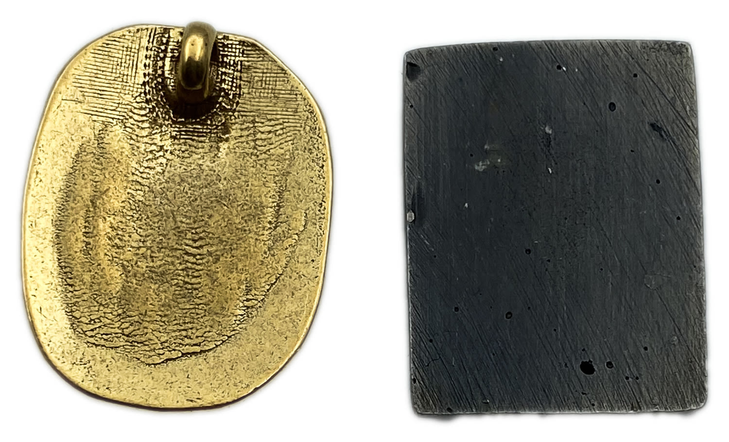 Judaica / Zionism - Gold pendant lot of Golda Meir and metal plaque of Peres. They were probably used for Knesset ... - 1 1