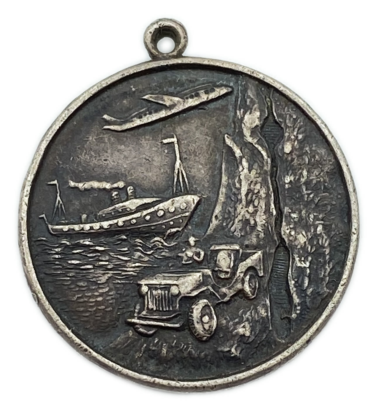 Judaica / Zionism - Israel / Palestine - Pendant made of silver with a map of the Land of Israel, Establishment of ... - 1 0