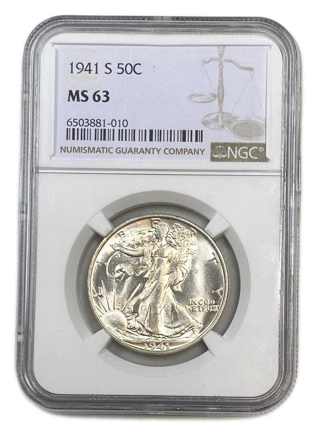 USA - ½ Dollar 1941 S - "Walking Liberty Half Dollar" - NGC MS 63 - 1 2
