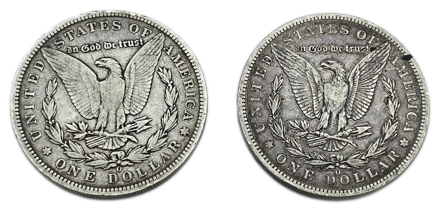 USA - 2 Coins of 1 Morgan Dollar 1891, 1896 - F-VF - 1 1