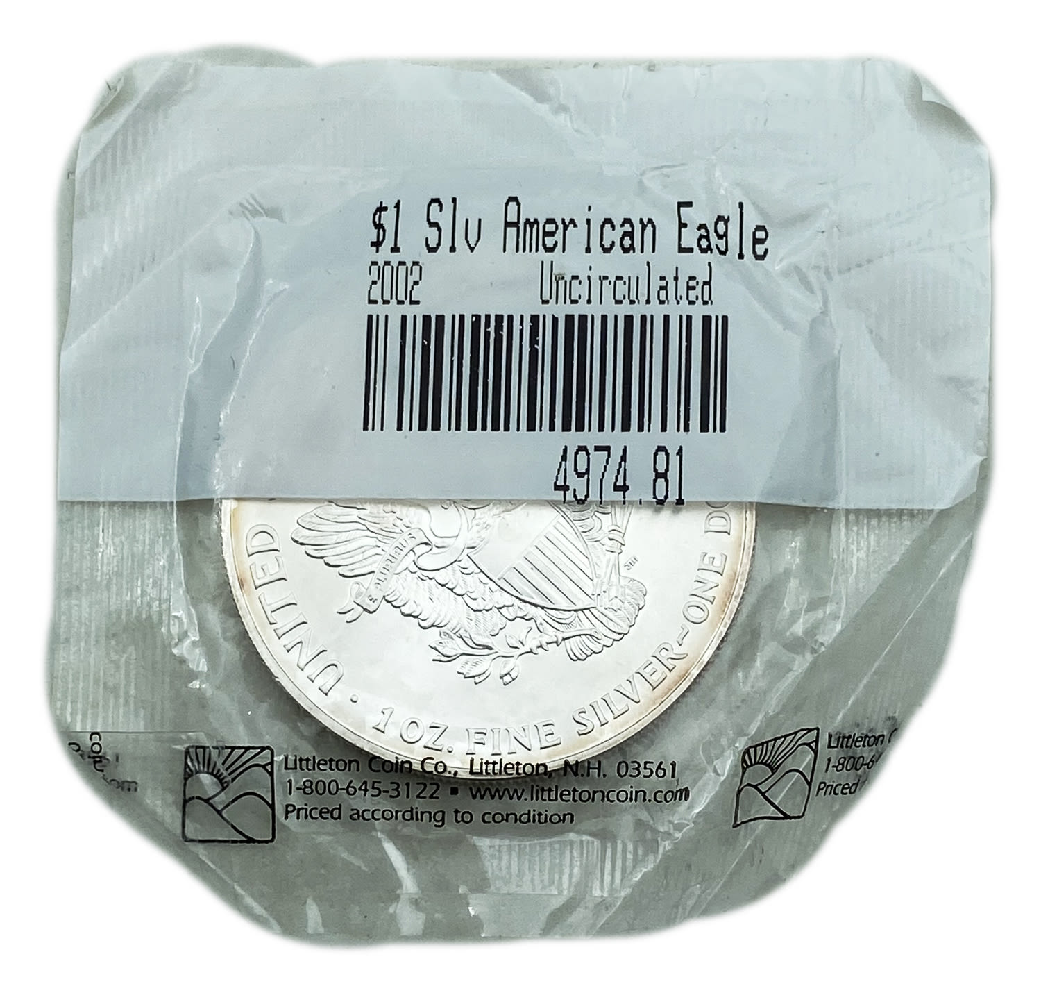 USA - 1 Dollar 2002 - "Walking Librety - Silver Eagle" - UNC - 1 1