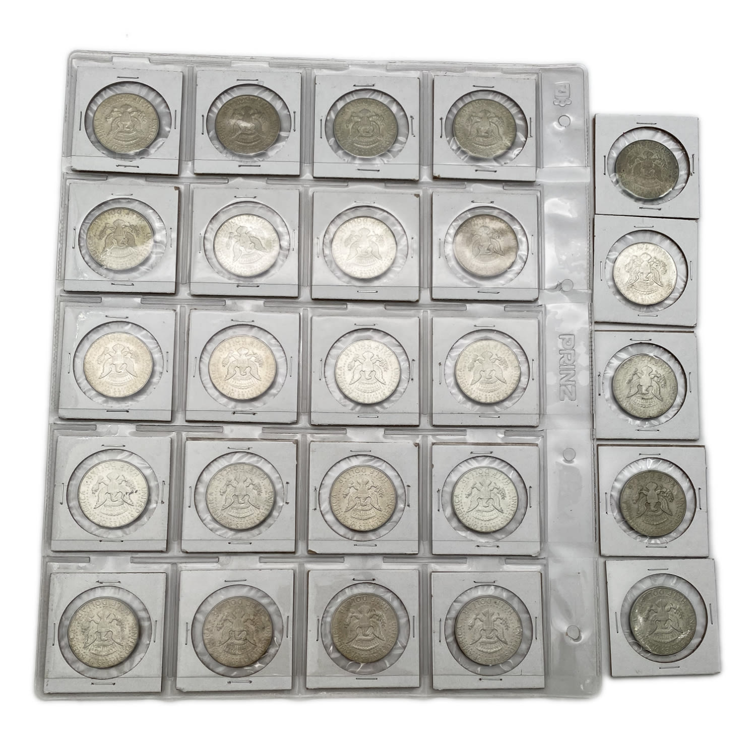 USA - 25 Coins of 1/2 Dollar "Kennedy Half Dollar" - Silver 400 (Total weight of the coins appr 287.5g) - 1 1