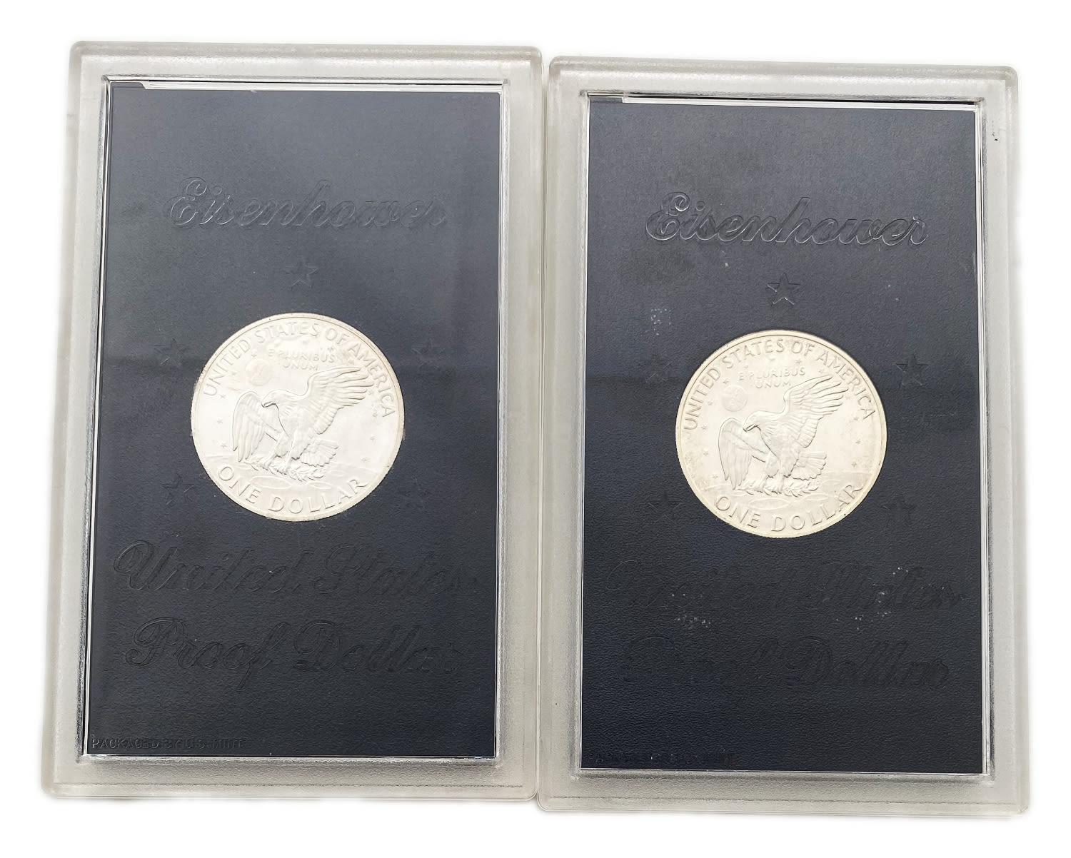 USA - 2 Coins of 1 Dollar 1971, 1972 - "Eisenhower Dollar" Silver Collectors' Issue - 1 1