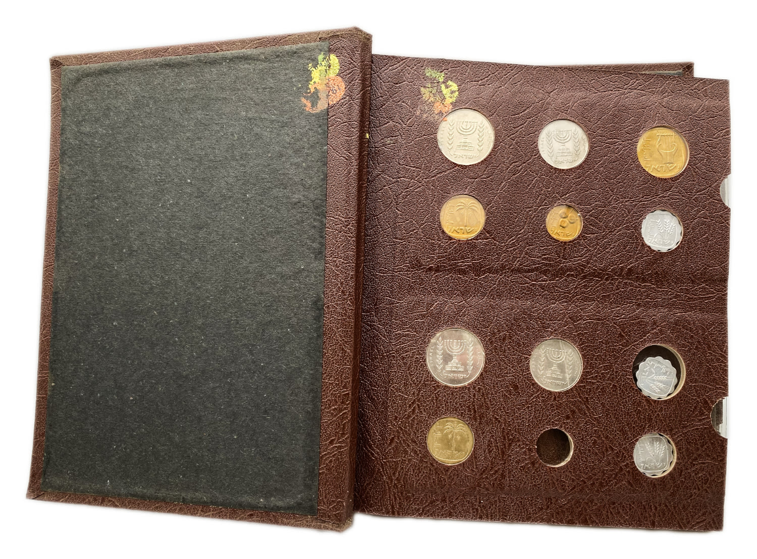 Israel - an impressive and unique coin album for Israeli coins, contains 7 coin pages full of Israeli coins from ... - 1 1