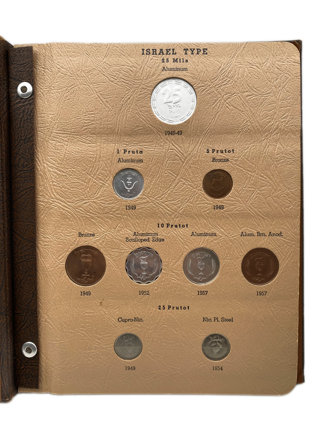 Israel - an impressive and unique coin album for Israeli coins, contains 3 coin pages full of Israeli coins from ... - 1 1