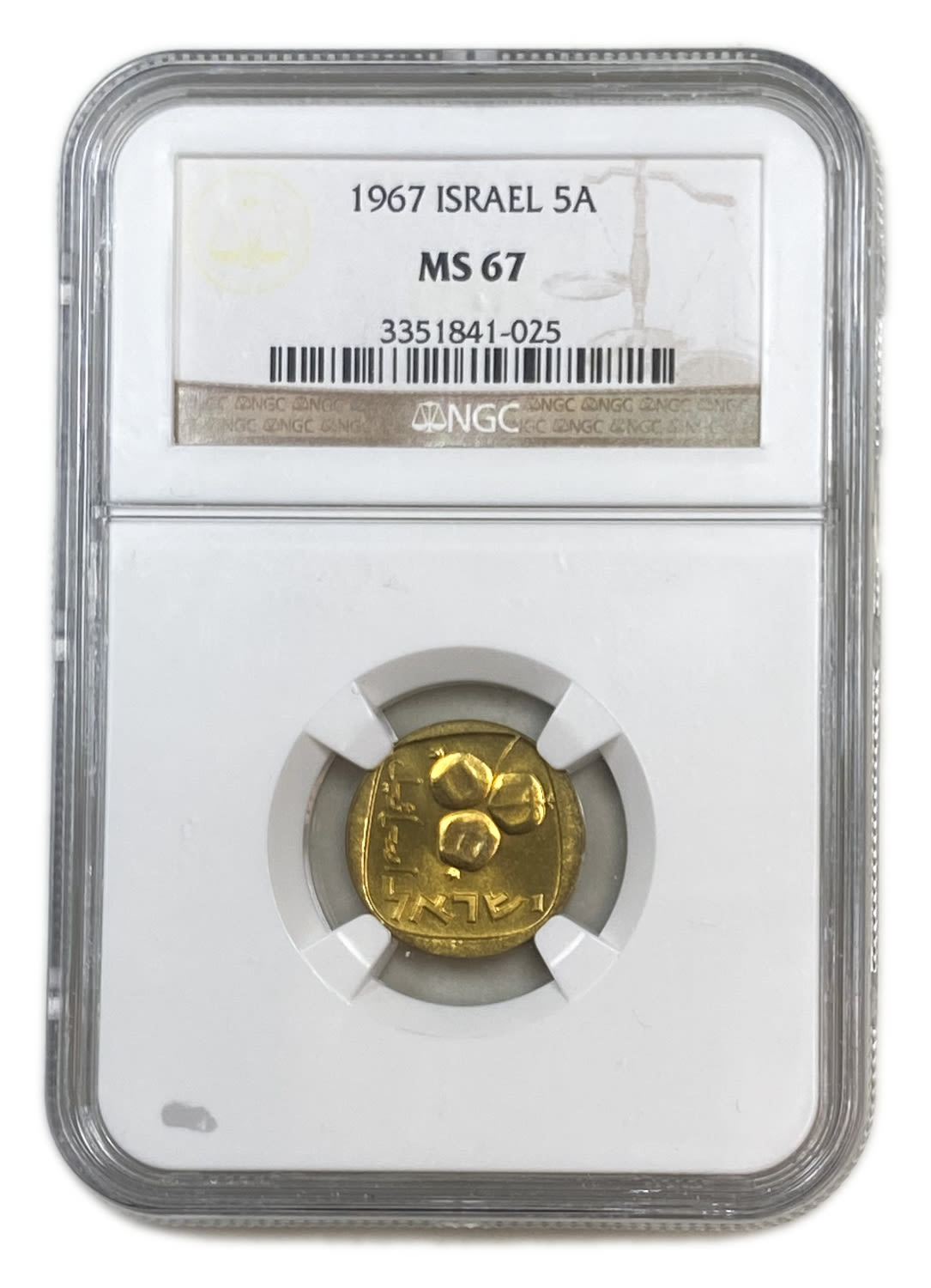 Israel - 5 Agorot 1967 - NGC MS 67 - 1 2