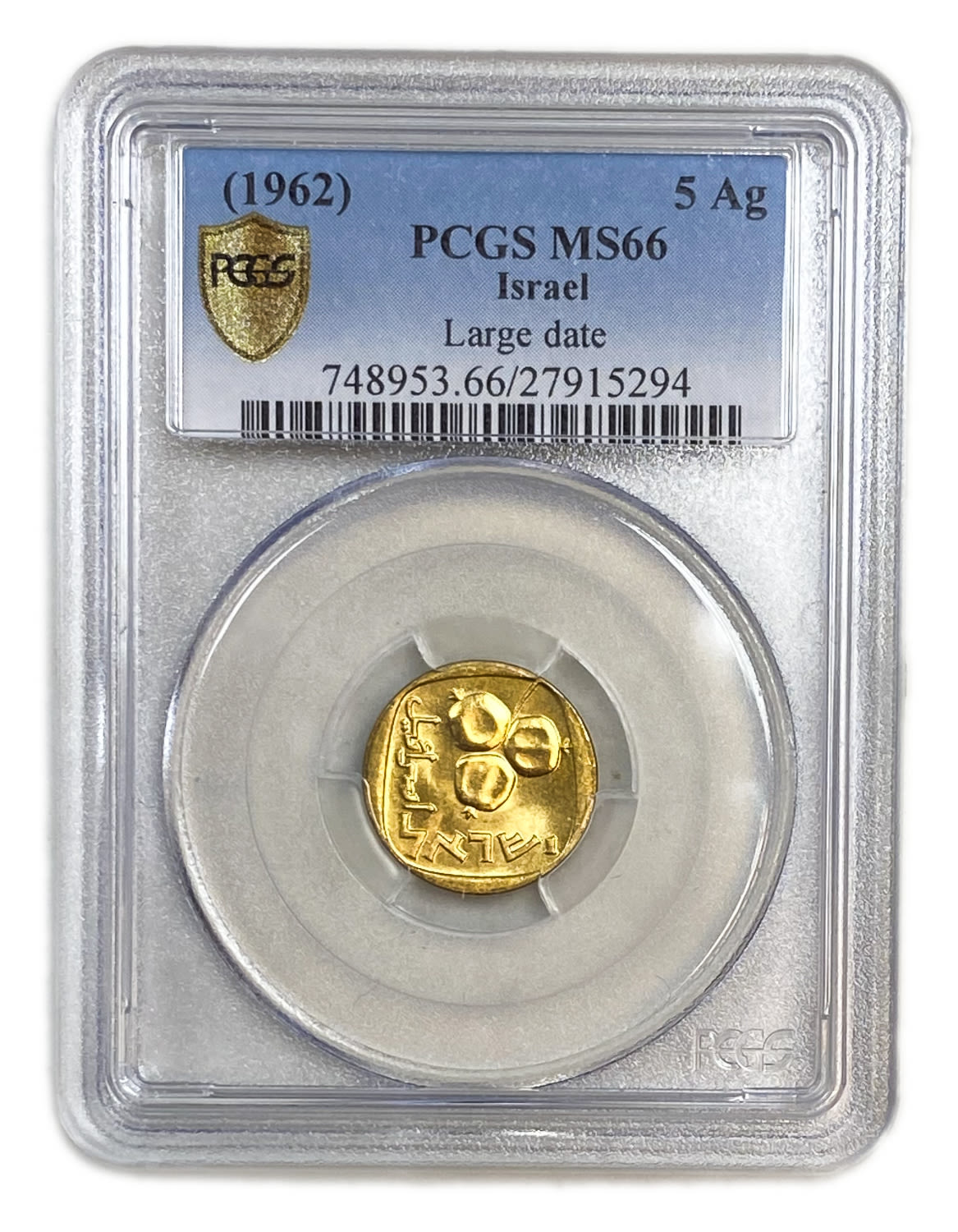 Israel - 5 Agorot 1962 - PCGS MS 66 - "Large Date" - 1 2
