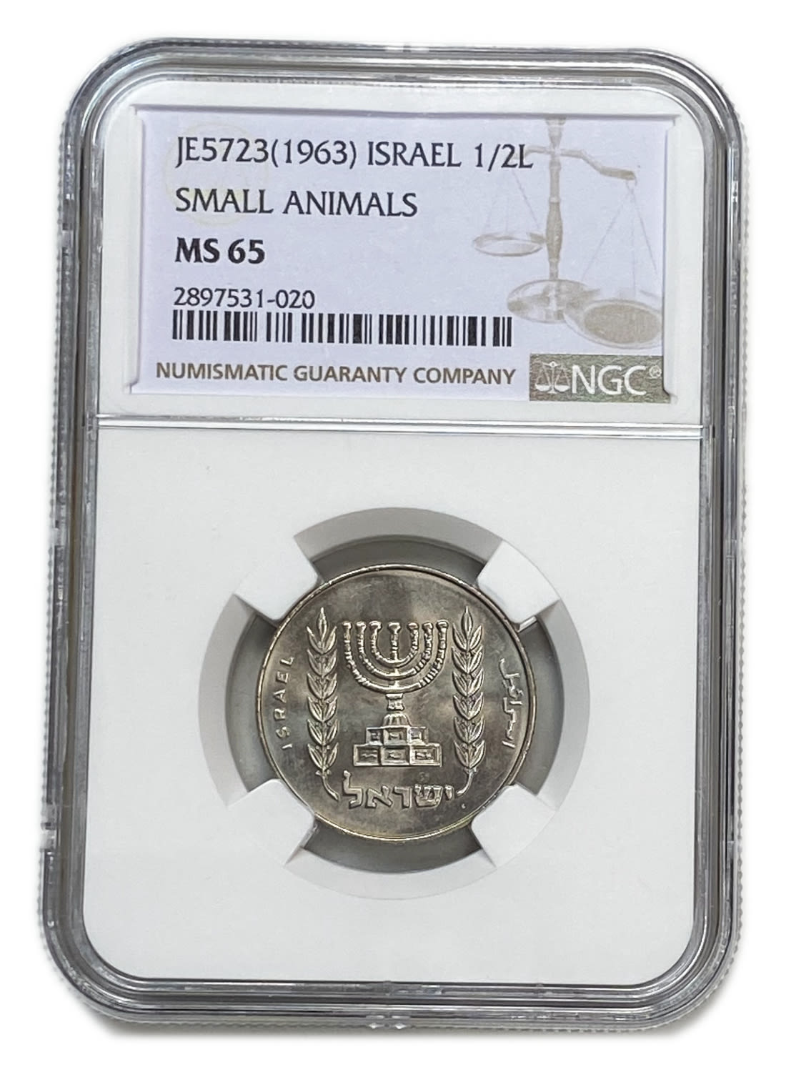 Israel - 1/2 Lira 1963 - NGC MS 65 - "Small Animals" - 1 2