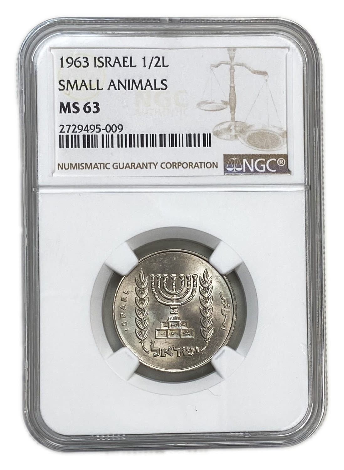 Israel - 1/2 Lira 1963 - NGC MS 63 - "Small Animals" - 1 2