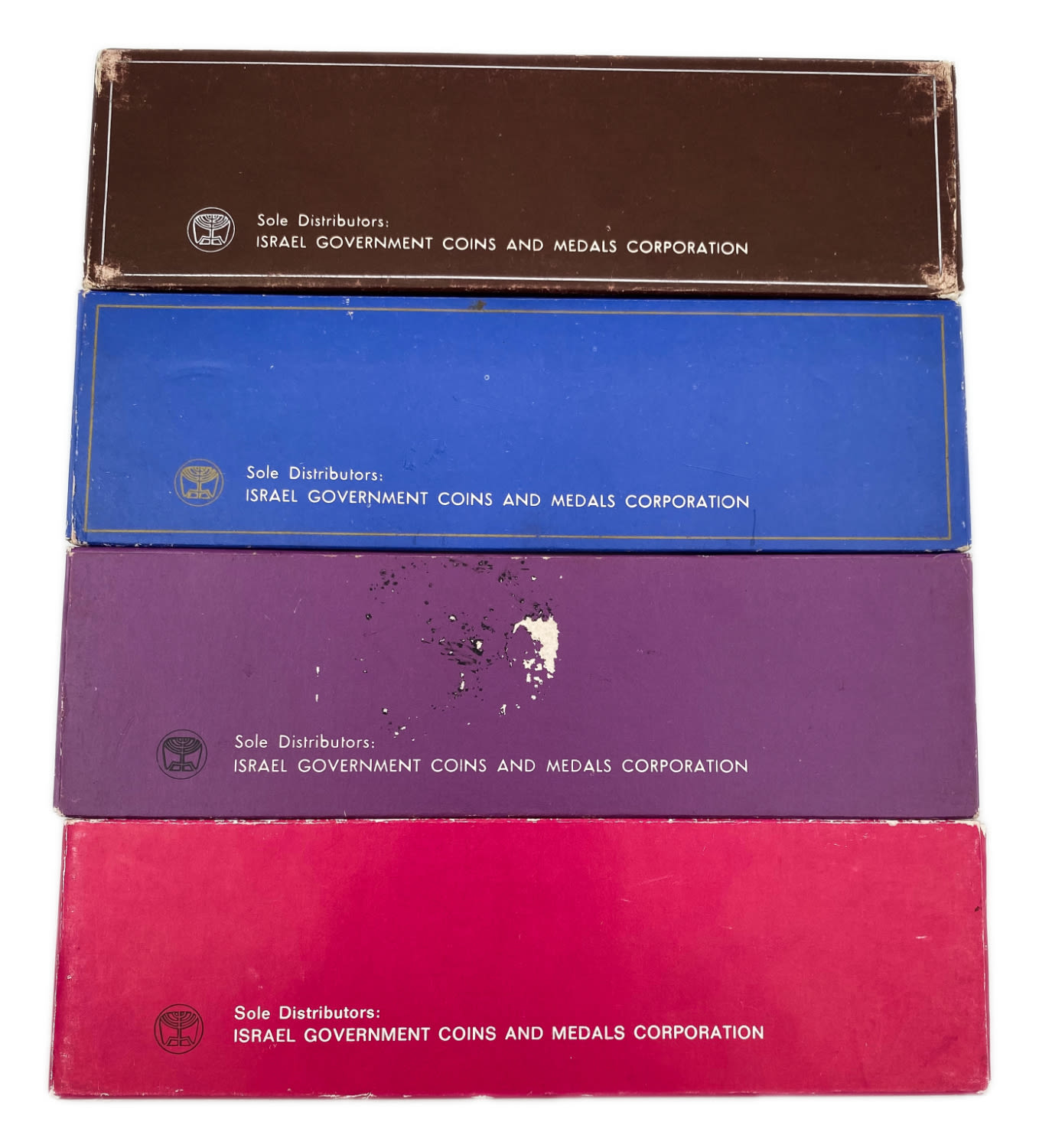 Israel - a group of 4 sets of Israeli coins from the years 1971, 1972, 1973, and 1974 in their original packaging. - 1 2