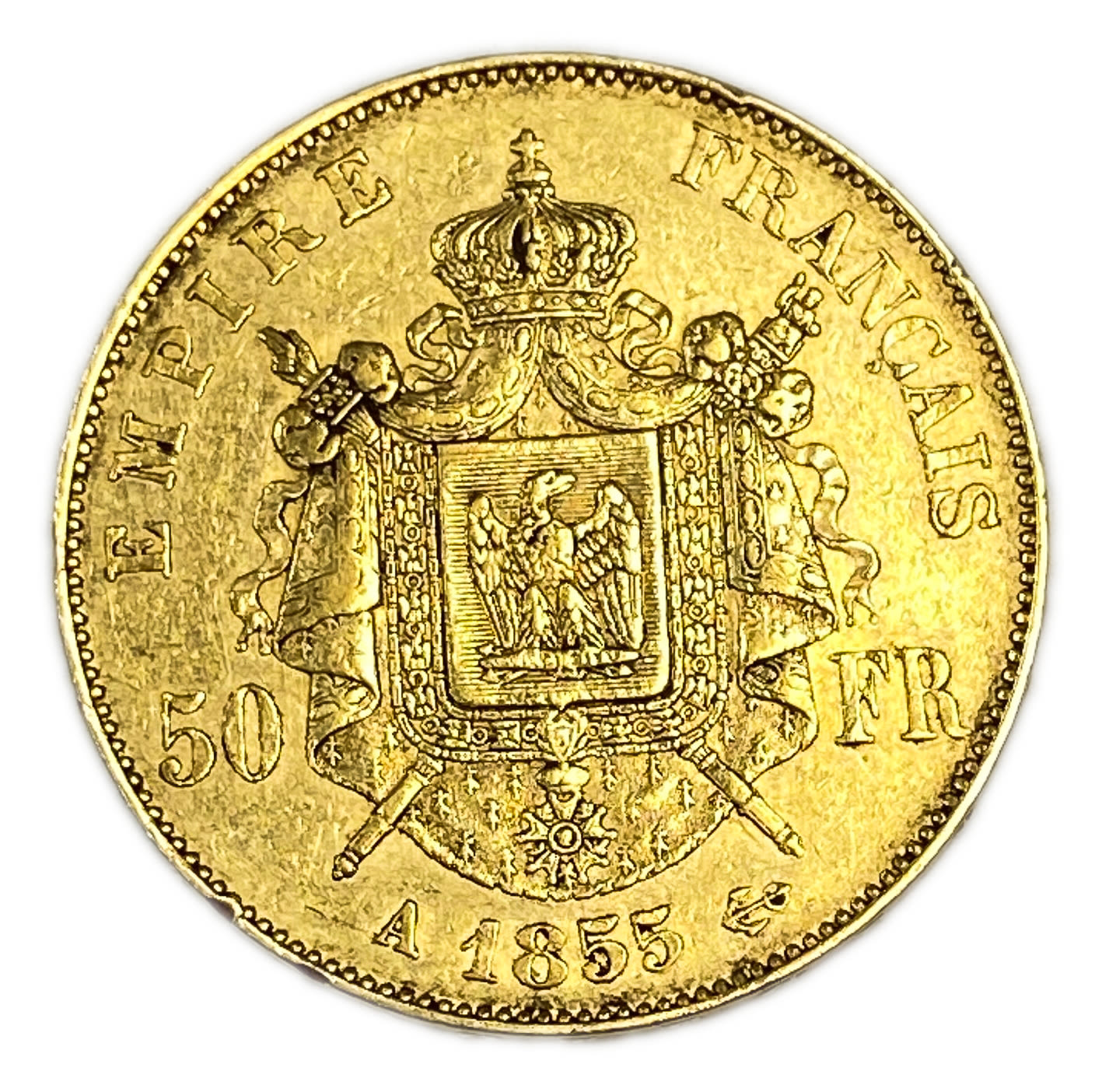 France - 50 Francs 1855 - Napoleon III - Gold 900, 16.12g, 28mm
Only 10% fees + VAT on this item ...