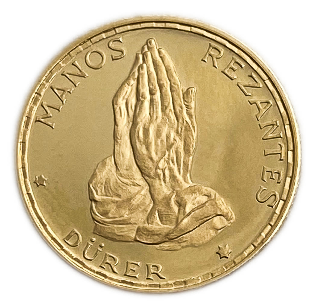 Guinea - 250 Pesetas Guineanas 1970 - Dürer's Praying Hands - Gold 900, 3.52g, 18mm
Only 10% ... - 1 1