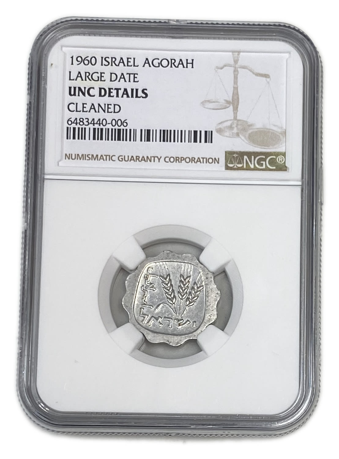 Israel - 1 Agora 1960 - "Large date" - Rare - NGC UNC DETAILS
A coin that is entered in circulation ... - 1 2