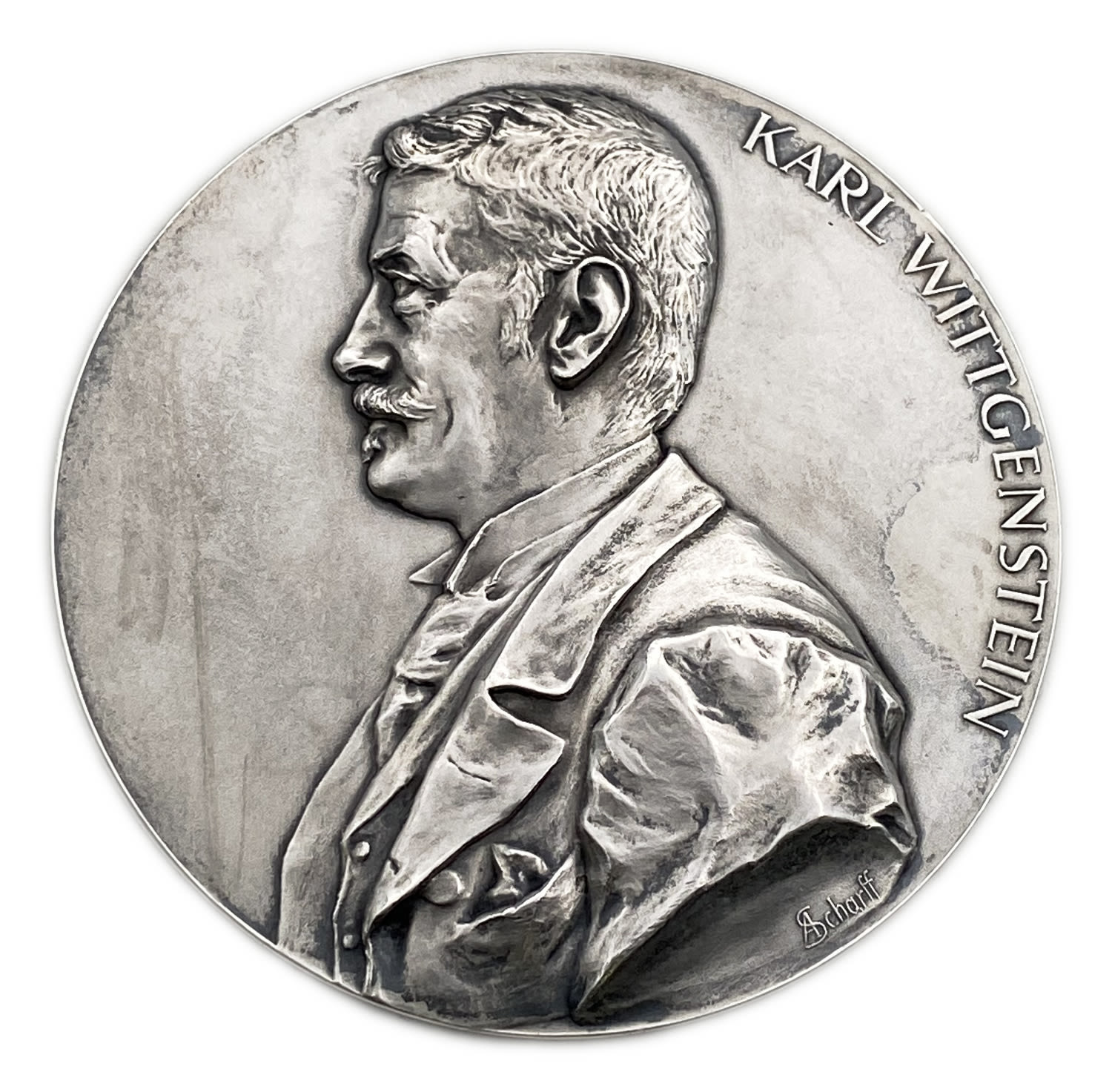 Judaica / Zionisim - Medal of Karl Wittgenstein - Austria, 1899 - Silver, 135g, 67mm
Karl Otto ... - 1 0