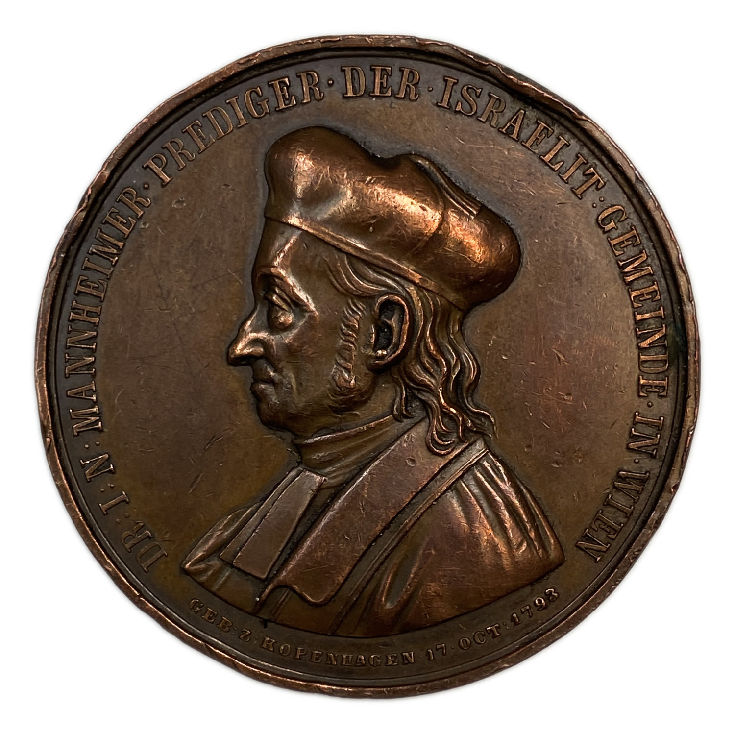 Judaica / Zionism - Medal commemorating the 70th anniversary of Rabbi Yitzchak Noah Mannheimer - 1863
... - 1 0