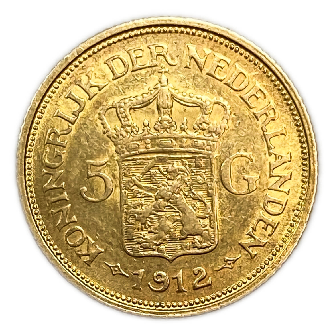 Netherlands - 5 Gulden 1912 - Wilhemina - Gold 900, 3.36g, 18mm
Only 10% fees + VAT on this item ... - 1 0