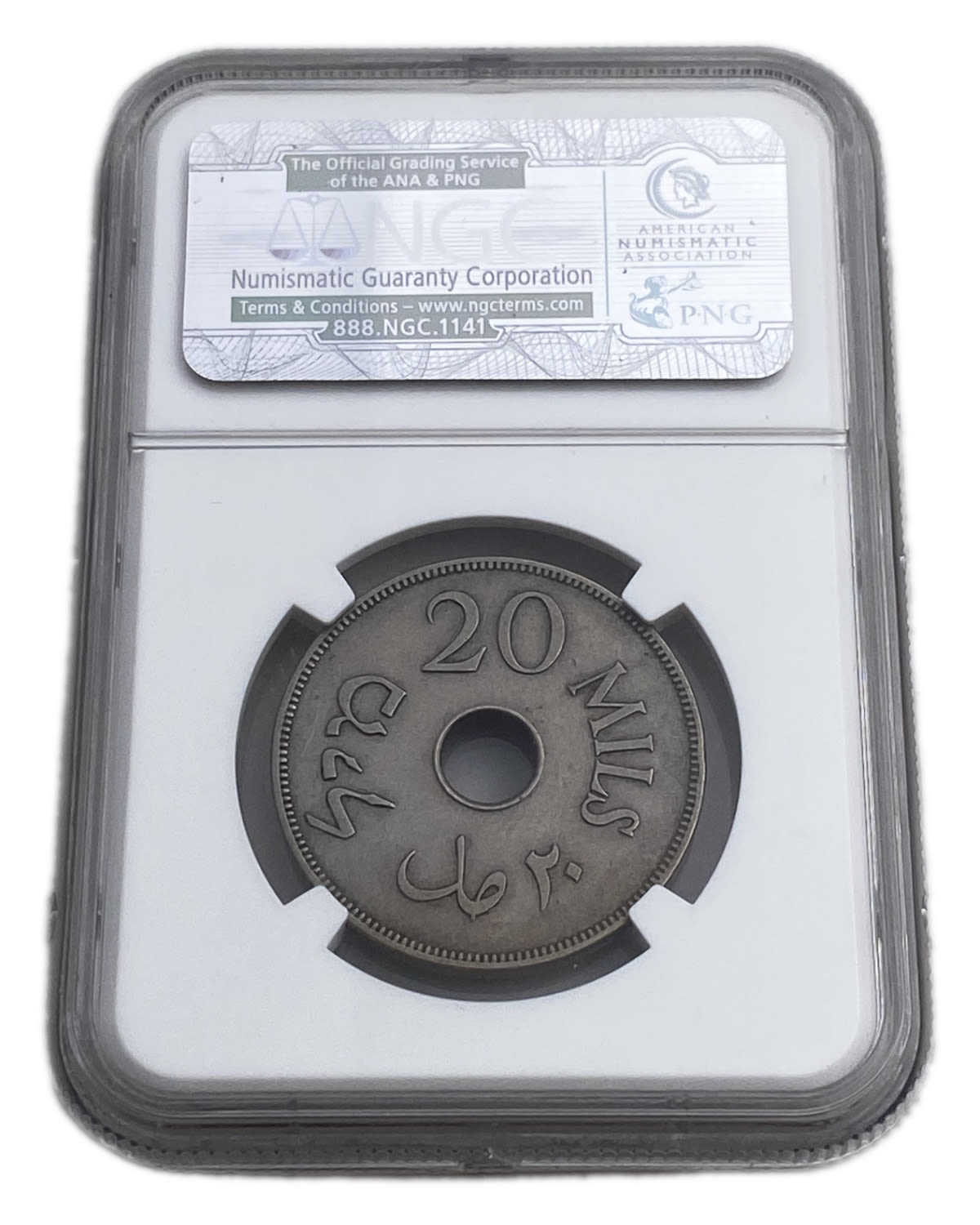 Palestine - 20 Mils 1934 - NGC XF 45
The year with the second lowest mintage of the 59 mandated ... - 1 3