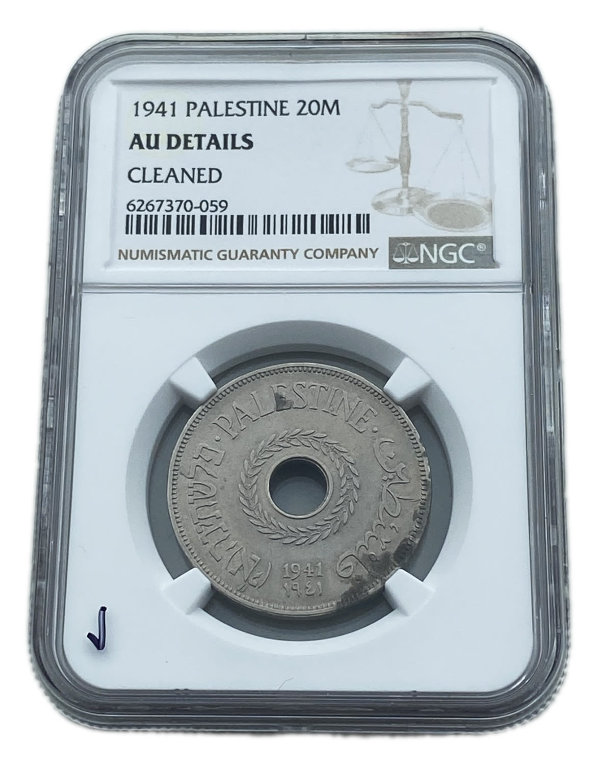 Palestine - 20 Mils 1941 - NGC AU DETAILS
The coin with the lowest mintage from all the 59 coins. ... - 1 2