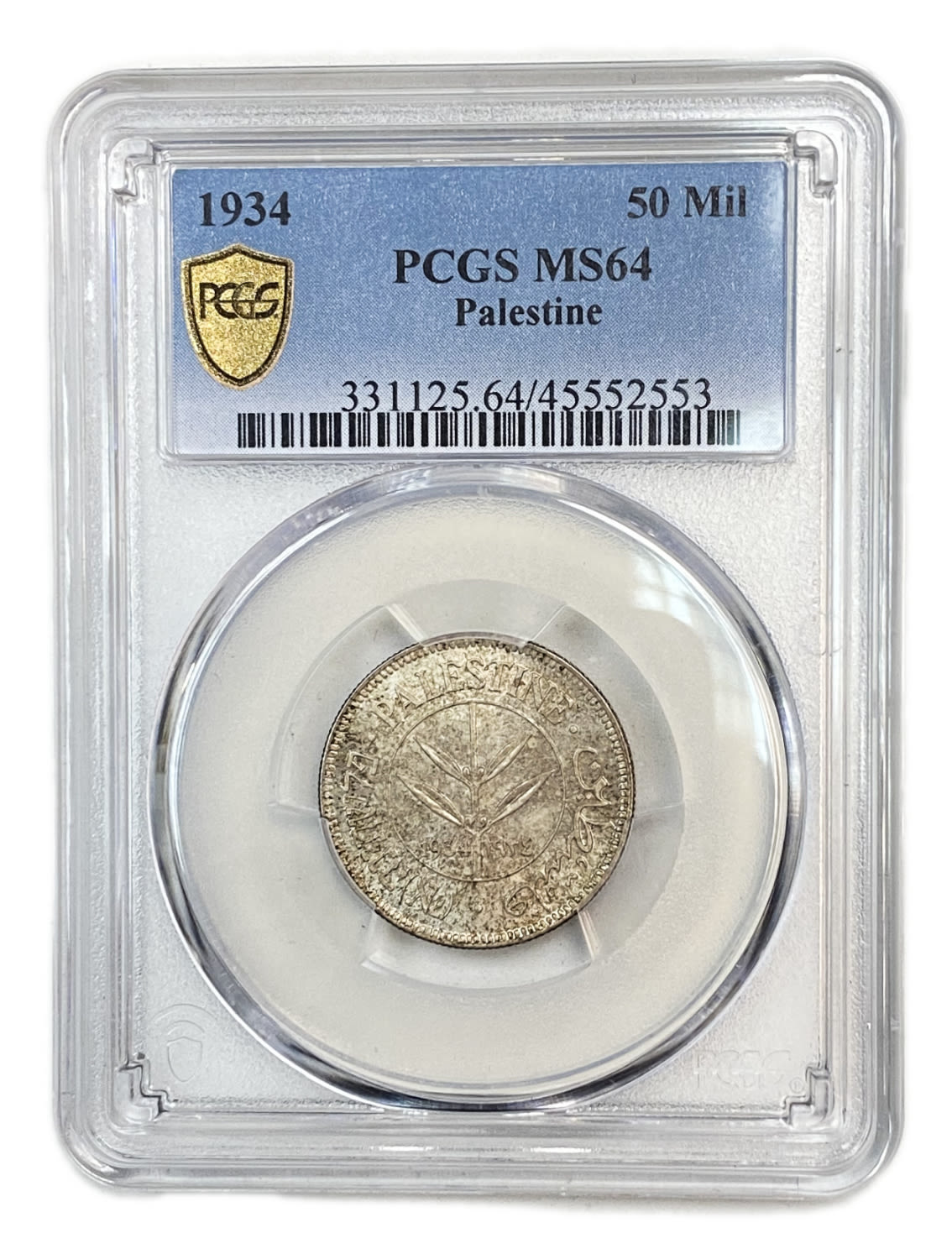 Palestine - 50 Mils 1934 - PCGS MS 64 - UNC
The lowest issue of the 50-mils. Rare.
... - 1 2