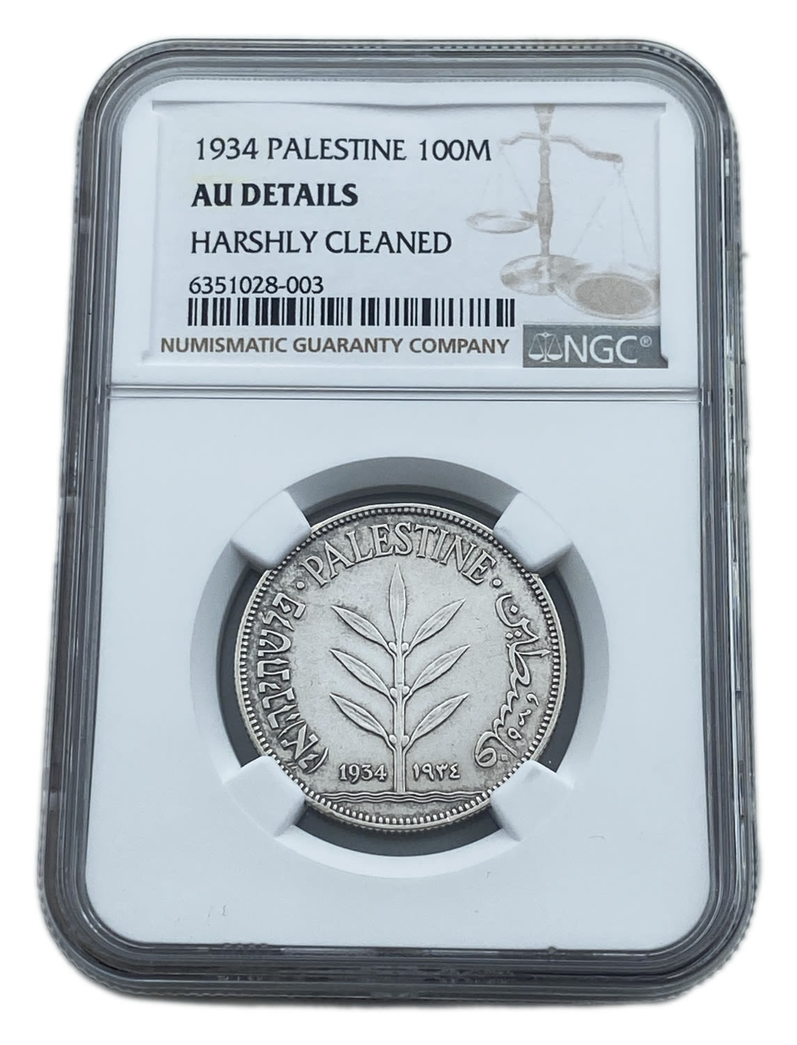 Palestine - 100 Mils 1934 - NGC AU DETAILS
The lowest production quantity among the 100 mil ... - 1 2