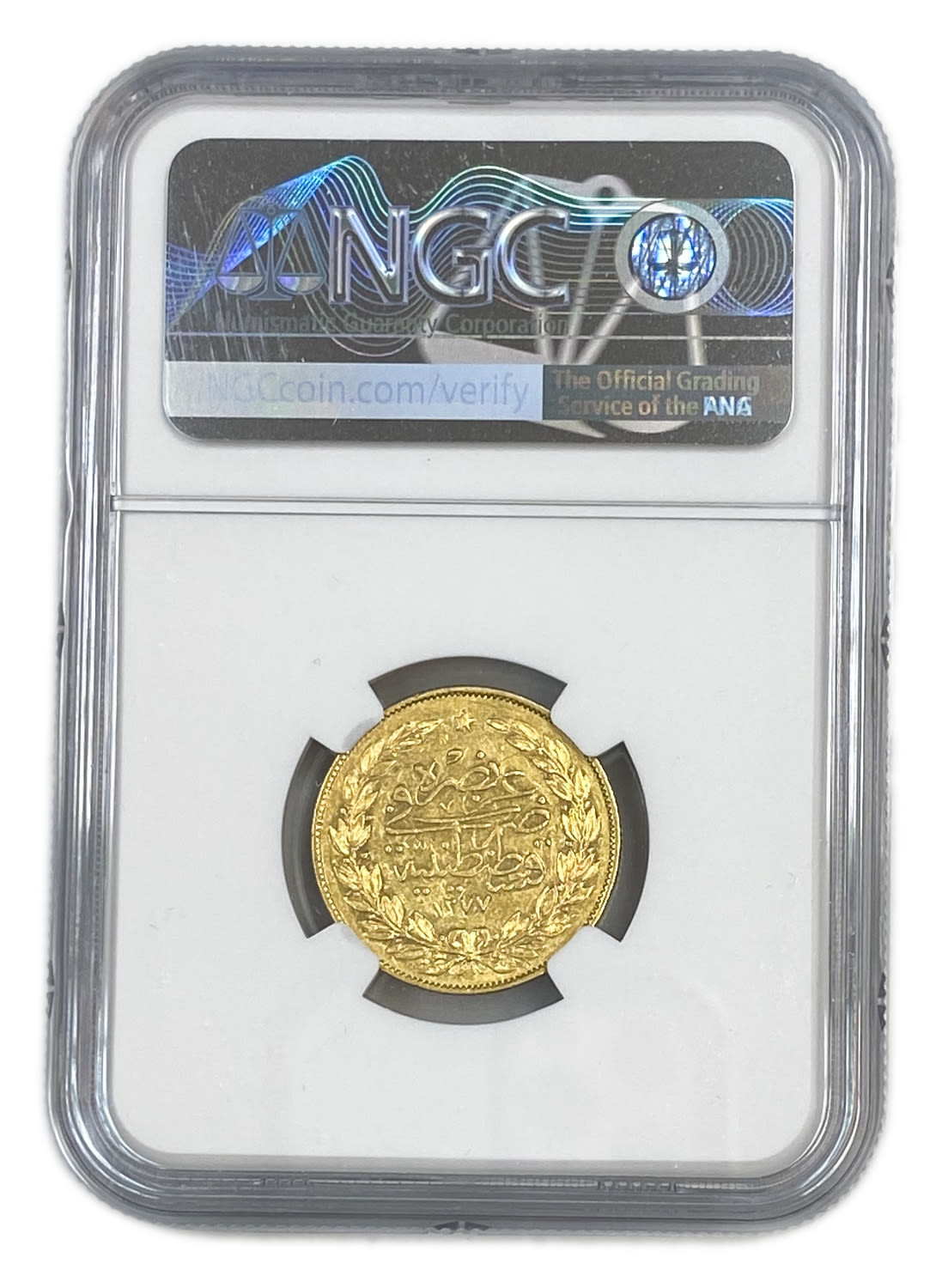 Ottoman Empire - 100 Kurush 1861-1874 (AH 1277), year 13 (1872) - Abdülaziz Constantinople - Gold 916, 7.16g NGC ... - 1 3