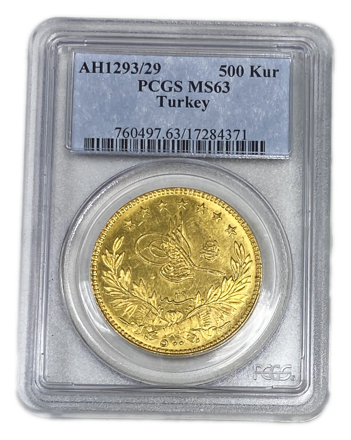 Ottoman Empire - 500 Kurush 1844-1923 (AH 1293), year 29 (1903) - Mehmed VI - Gold 916, 35.96g - PCGS MS 63 - ... - 1 2