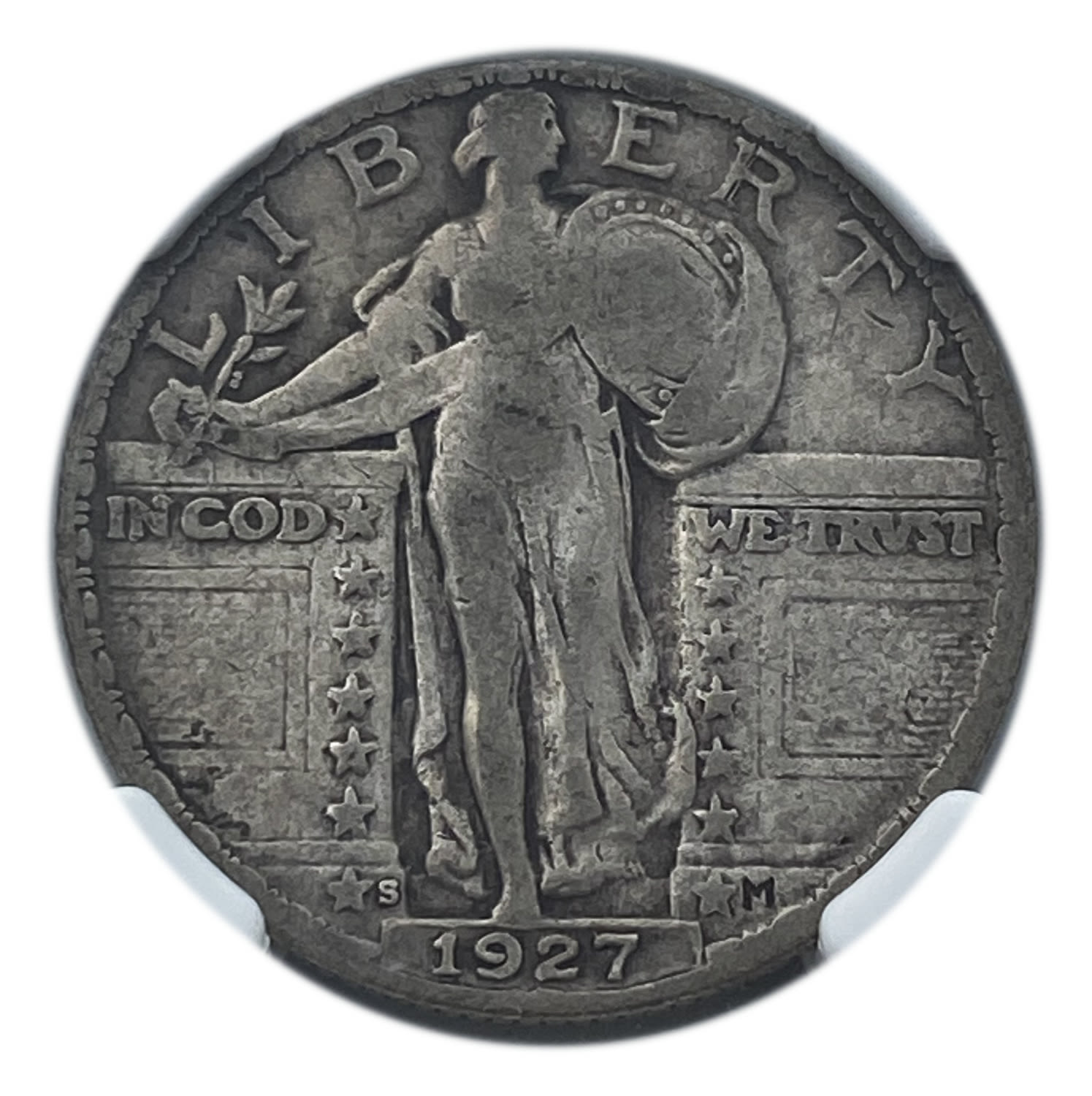 USA - 25 cents 1927 S - NGC F 12 - "Standing Liberty Quarter"
Obverse: Standing Liberty, looking ... - 1 0