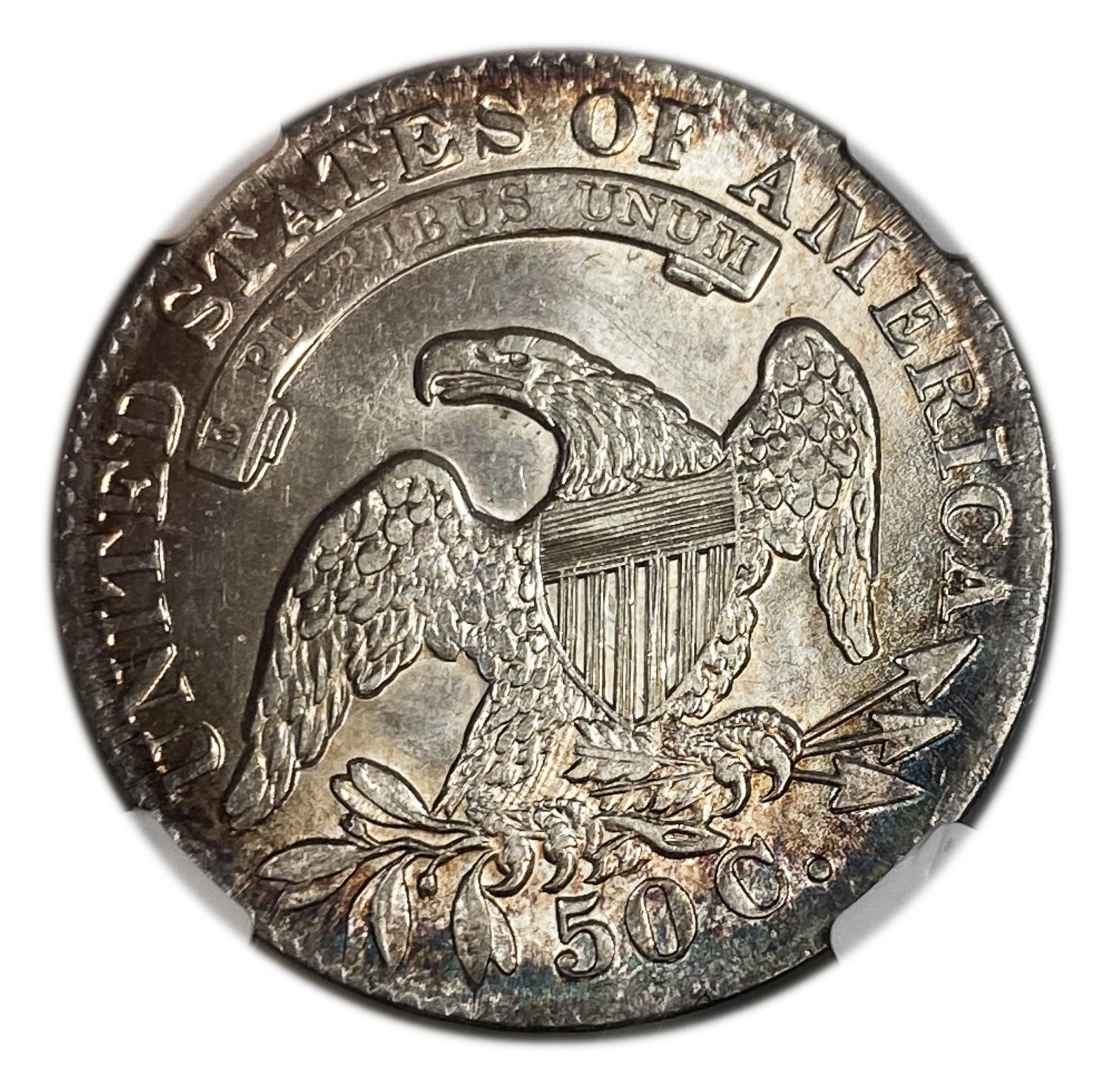 USA - 50 Cent 1833 - "Capped Bust Half Dollar" - NGC AU 58
Obverse: The bust of Liberty, facing left ... - 1 1