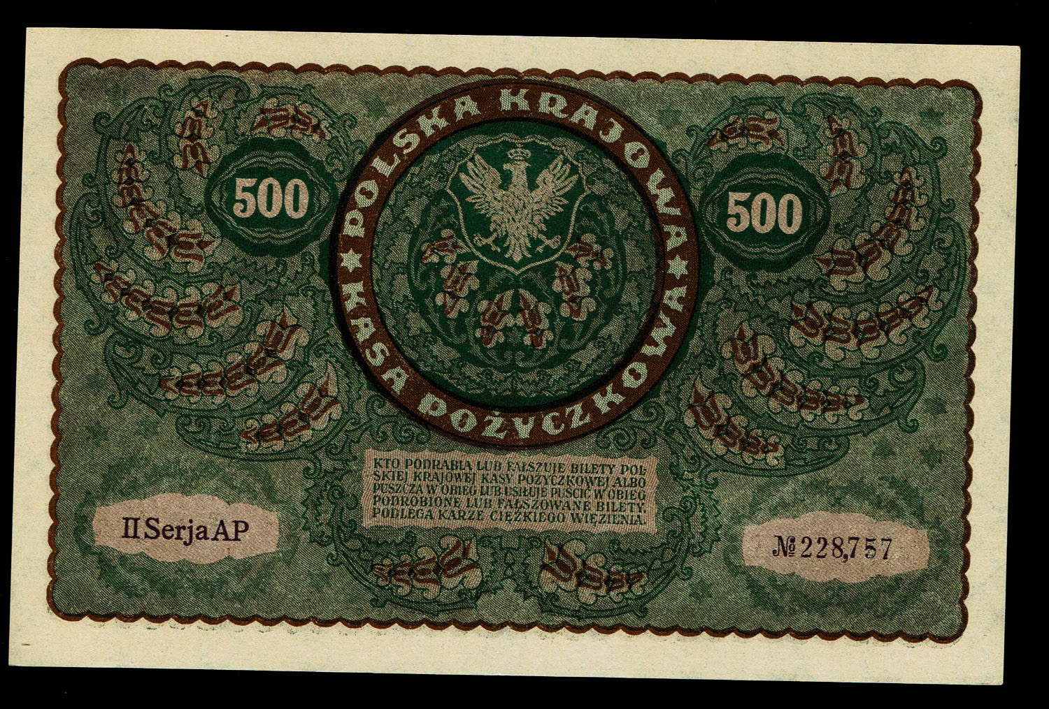Poland - 7 banknotes of 100, 500 and 1000 Marek 1919 - UNC - 1 6