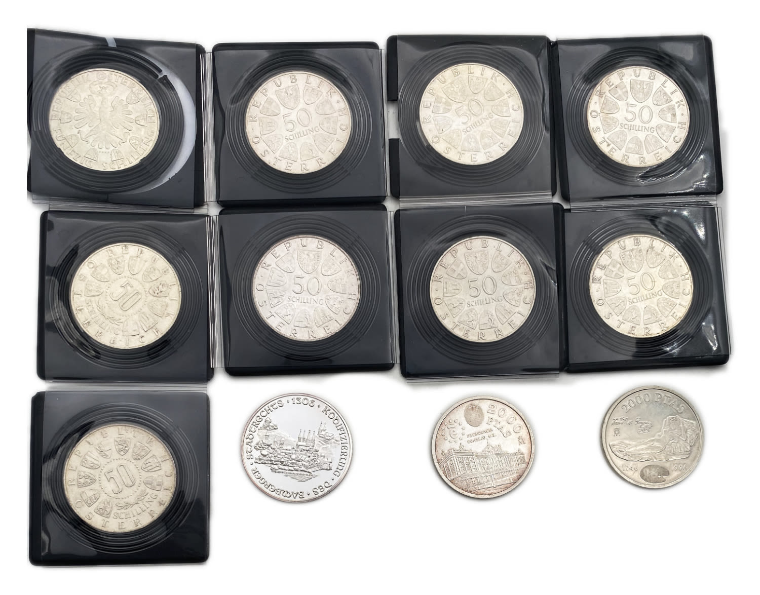 World- A collection of silver coins from the world (Europe) - made of silver - Total weight is about 251g - 1 1