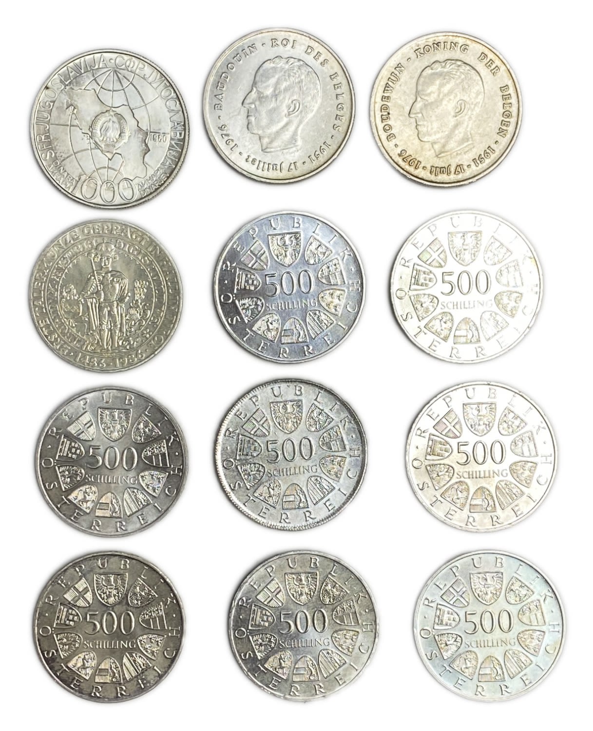 World- A collection of silver coins from the world (Europe) - made of silver - Total weight is about 300g - 1 1
