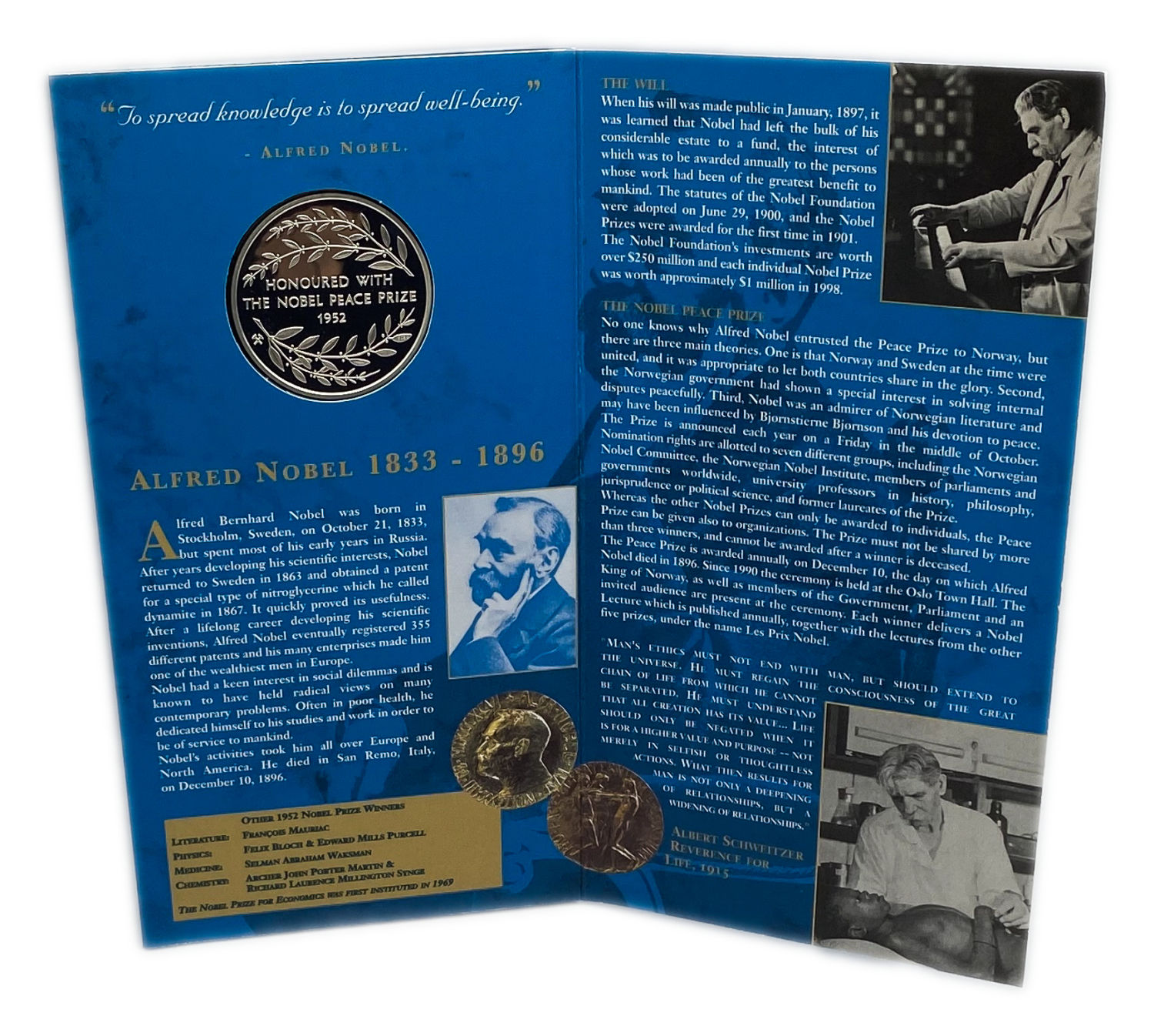 World - Lot of 10 silver medals of Nobel Prize winners, come in a dedicated and impressive box for storage - silver ... - 1 7