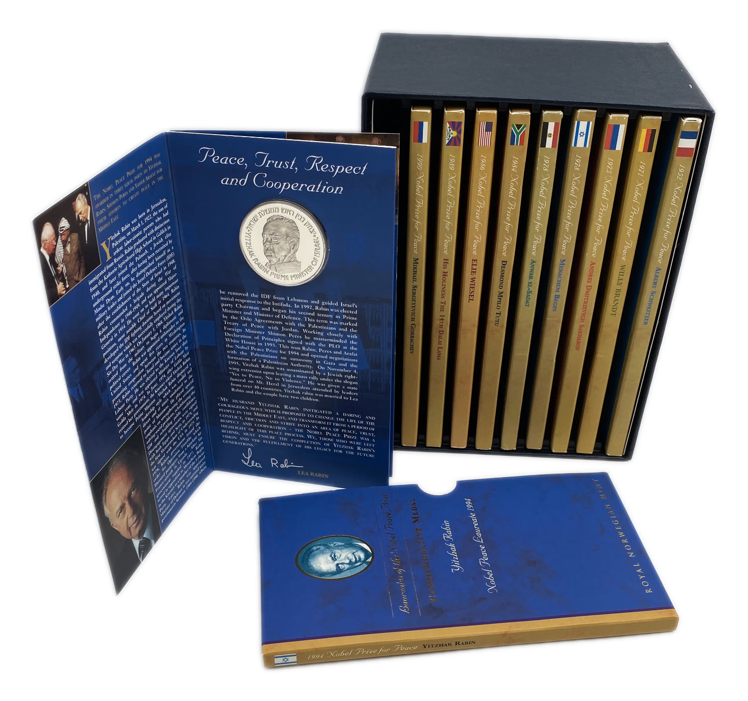 World - Lot of 10 silver medals of Nobel Prize winners, come in a dedicated and impressive box for storage - silver ... - 1 0