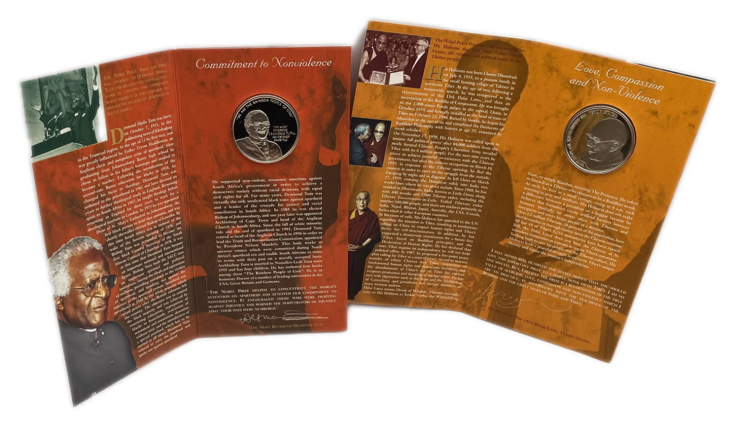 World - Lot of 10 silver medals of Nobel Prize winners, come in a dedicated and impressive box for storage - silver ... - 1 4
