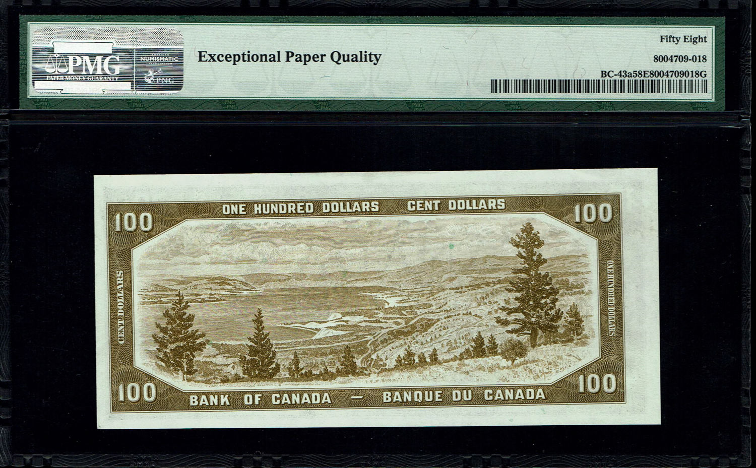 Canada - 100 Dollars 1954 - With Devil's face - PMG 58 EPQ
Obverse: English texts on the left and ... - 1 1