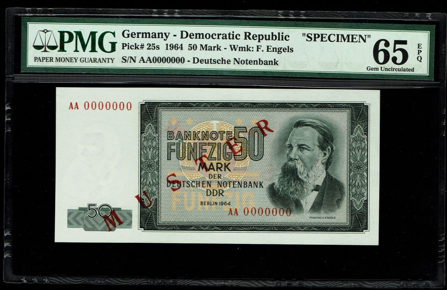 Germany - 50 Mark 1964 - Democratic Republic - SPECIMEN - PMG 65 EPQ - 1 0