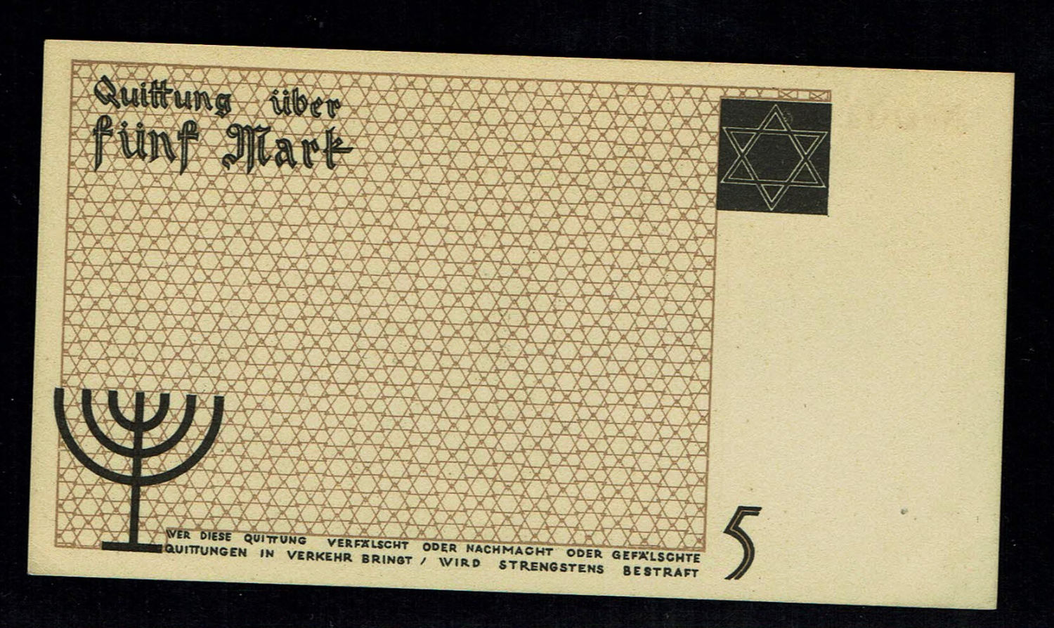 Poland - 5 mark 1940 - ghetto Lodz - AU-UNC - Low serial number
Banknote of 5 mark issued in the Lodz ... - 1 1