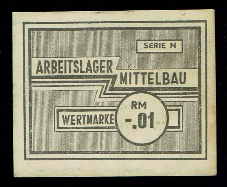 Holocaust concentration camps money - Germany - 0.01 reichsmark 1943 - AU-UNC
Mittelbau-Dora (also ... - 1 0