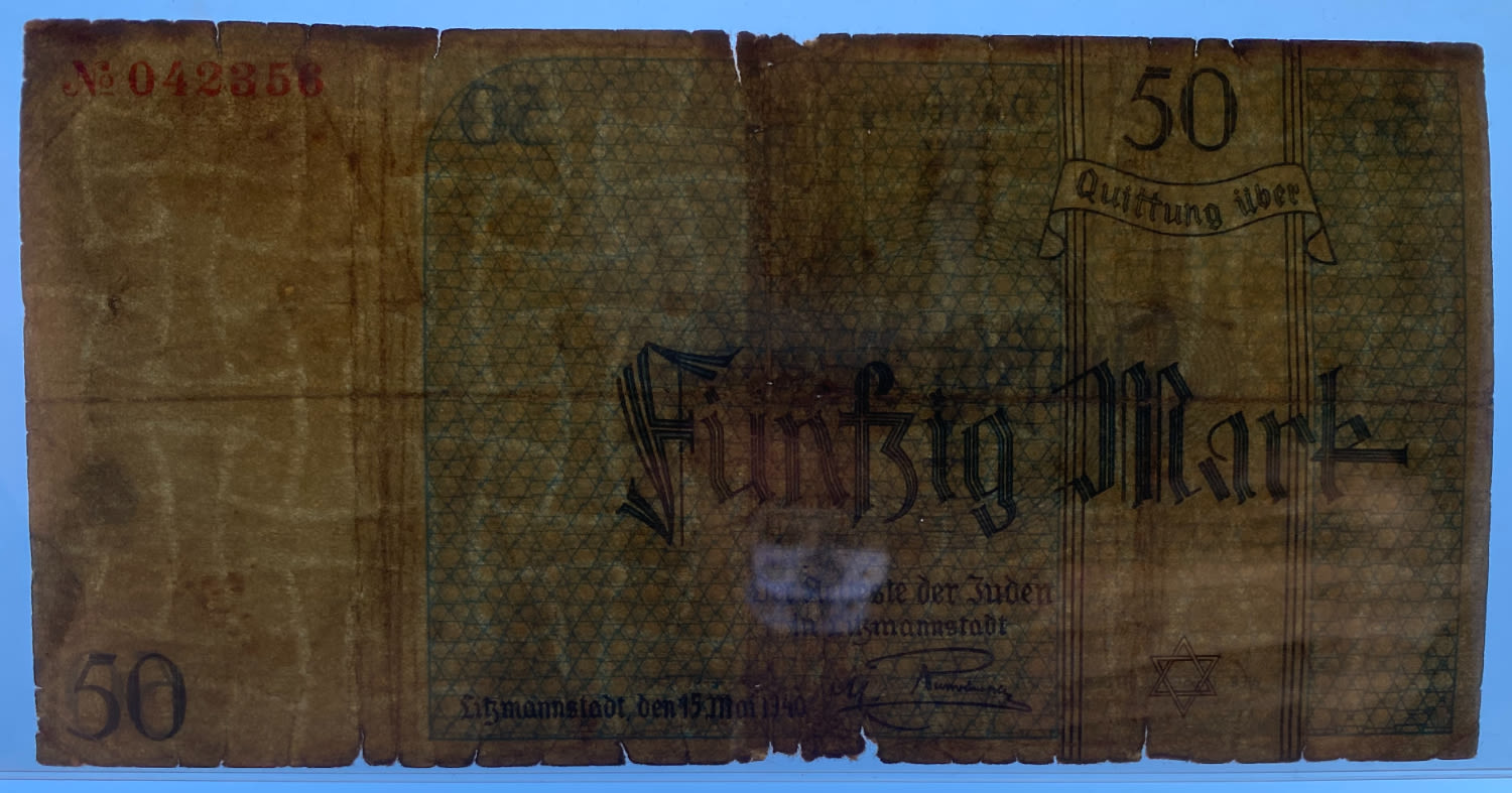 Poland - 50 mark 1940 - ghetto Lodz - VG-F - With Watermark
Banknote of 50 mark issued in the Lodz ... - 1 2