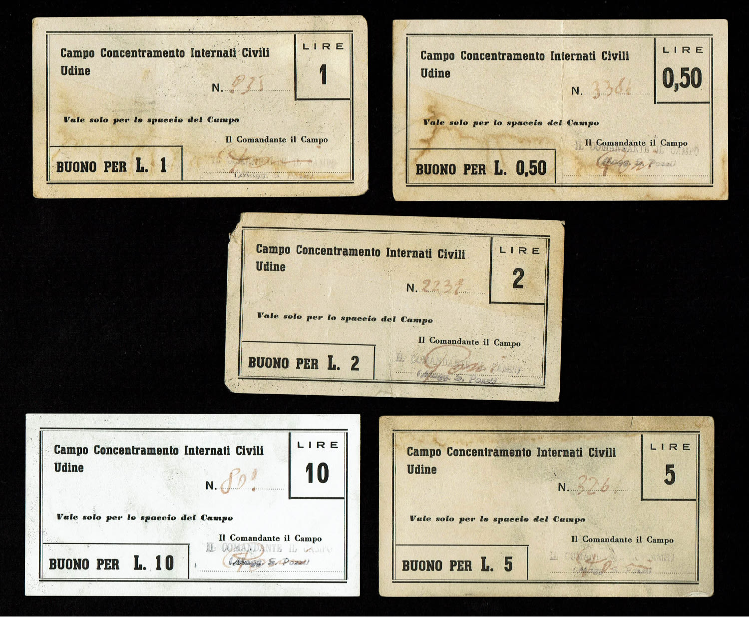 Holocaust concentration camps money - Italy - 0.5, 1, 2, 5, 10 Lire
Campo Concentramento ... - 1 0